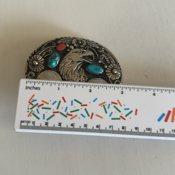 VINTAGE AMERICAN EAGLE SOUTHWEST COIN BELT BUCKLE - Picture 4 of 6
